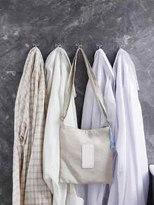 10pcs/20pcs Transparent Strong Adhesive Hooks, No Drilling Wall Hooks, Waterproof Hooks For Kitchen & Bathroom - White - View 6