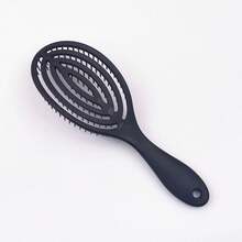 1把女士空心梳，黑色蚊香梳，头皮按摩梳，干湿两用美发造型套装/美发工具套装 - 黑色 - 查看 2
