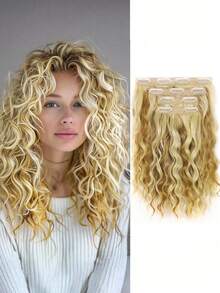 4-Piece Clip-In Hair Extension Set (11 Clips), 12-Inch Short, Soft & Natural-Looking Extensions (Curly/Wavy Style) – Suitable For Daily Wear, Halloween, And Christmas Parties - Multicolor - View 17