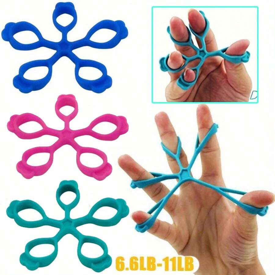 3pcs/4pcs/ 7pcs/ Flower-Shaped Finger Training Device, Silicone Finger Tensioner, Five-Finger Tension Ring Finger Training Device
