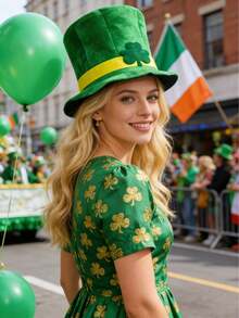 圣帕特里克节新奇迷你小酒杯串珠项链，绿色爱尔兰主题礼物，派对用品，成人圣帕特里克节配饰 - 彩色 - 查看 3