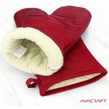 AVACRAFT - Par de guantes de horno, flexibles, 100% algodón con silicona única resistente al calor de grado alimenticio, interior de tela de rizo grueso, resistente al calor de 500 F (guantes de horno - 1 - Ver 6