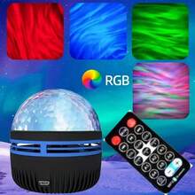 Magical USB Starry Sky LED Projector, Night Lights, Room Decoration, Christmas Remote Control, Colorful Pattern LED Star Lamp L0SC - Crystal Light - View 8