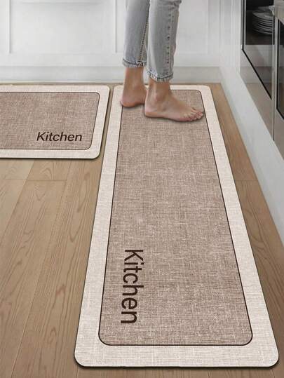 Tappetino da cucina in morbida gomma spesso 3,5 mm, stile di lusso moderno, tappeto assorbente per la cucina, personalizzabile per adattarsi alle dimensioni della cucina, superficie in tessuto, strato intermedio in spugna, fondo in gomma, adatto per tappeti da cucina, decorazione della cucina, decorazione per matrimoni, decorazione per la casa, tappetino da bagno, tappetino per l'ingresso, tappetino per la lavanderia, tappeto per il corridoio, tappetino per il soggiorno, ecc.