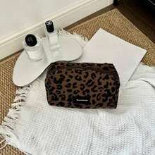 1PC Leopard Makeup Bag - Large Capacity Makeup Storage Bag With Lipstick Compartment, Fashionable Travel Essential - Nhiều màu - Xem 6