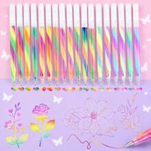 18pcs Fluorescent Glitter Colorful Pen Set | Vibrant Mixed Colors, Perfect For Journaling, Greeting Cards, Crafts, Photo Albums, Drawing, Note-Taking And Artistic Creation | Easter | Mother's Day | Office And School | Wedding And Gifts - Sets - View 8