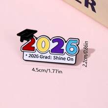 2026 Grad; Shine On Creative Graduation Style, Fashionable Exquisite Brooch Apparel Accessory Graduation Gift, Wave Goodbye To Youth, Embark On The Future - Multicolor - View 9