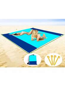 1 tấm thảm bãi biển cỡ lớn, chăn bãi biển siêu rộng, chăn bãi biển gấp gọn có túi, thảm dã ngoại bãi biển nhẹ, di động, thảm dã ngoại ngoài trời nhanh khô, chăn bãi biển bền chống cát, chống cát, thảm ngoài trời di động, lý tưởng cho dã ngoại, du lịch, cắm trại và leo núi, cho phép bạn tận hưởng thời gian thư giãn trên bãi biển. - Nhiều màu - Xem 60