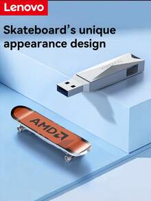 Ổ USB Flash tốc độ cao Lenovo 3.2 inch, thiết kế ván trượt độc đáo, cổng kết nối kép USB/Type-C, xoay 360 độ, dung lượng lớn 128GB, ổ USB thích hợp cho nhiều thiết bị. - Xem 3