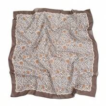 1条女士新款110*110厘米卷边大方巾，花卉印花，印尼风格头巾/披肩 - 彩色 - 查看 18