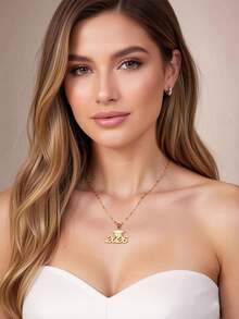 2026 Graduation Cap Necklace, Matte Stainless Steel Plated Gold, Unisex Design, Suitable As Graduation Or Back To School Gift For Friends And Classmates - 2026 Graduation Edition - View 8