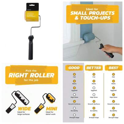 Knit Polyester Trim Roller With Frame 3 X 1/4 Inches