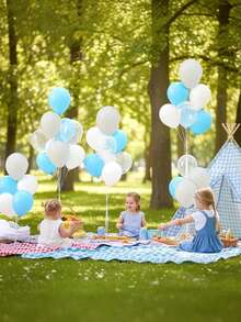 Bộ 31 quả bóng bay màu xanh kim loại, bóng bay màu xanh ngọc trai, bóng bay màu xanh nhạt, bóng bay màu xanh dương nhạt, thích hợp cho tiệc cưới, tiệc mừng em bé, tiệc sinh nhật. - Xem 7