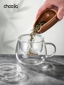 1pc High Borosilicate Glass Tea Cup, Japanese Style Tea Separation Inner Tea Strainer Glass Cup, Household Tea Cup, Water Cup - Glass Teacup - View 4