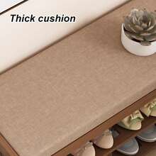 2 Tier Shoe Bench Shoe Organizer Rack with Cushion Padded Seat for Entryway - Marrón - Ver 5