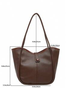 A Fashionable, Stylish And Modern-Style High-End Sophisticated Classic Ladies' Shoulder Bag From 2026. - Brown - View 3