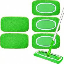 High Quality Reusable Super Microfiber Mop Pads, Washable Replacement Pads, Wet & Dry Use With High Absorbency For Floors & Vinyl, 2 Sizes (Mop Not Included) - Green Mop Cloth - View 2