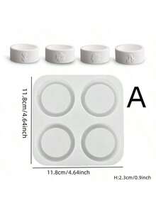 DIY手工石膏水泥花朵香薰蜡烛杯烛台圆柱形简约心形镜面硅胶模具 - 矽膠模具 - 查看 8