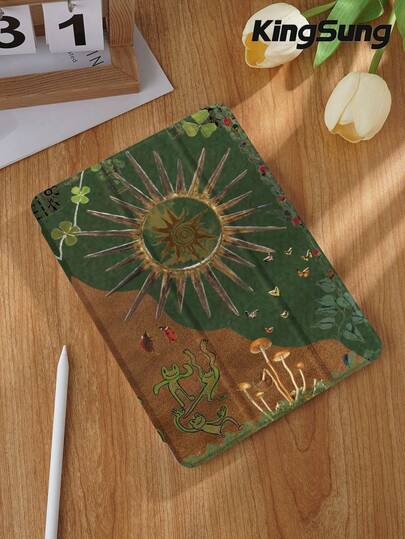 Kingsung Collage Of Big-Eyed Frogs Tablet Case, Compatible With IPad 9.7/10.2/10.5/10.9/12.9/Pro 11, 10th Generation, Compatible With Samsung Galaxy Tab S6 Lite 10.4-Inch, Compatible With Kindle Paperwhite 12th Gen 2024, Kindle (11th Generation) 2022 Version, Kobo Clara Color, Soft And Drop Resistant, Smart Stand/Auto Wake/Sleep