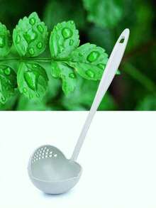 2-In-1 Wheat Straw Ladle And Skimmer, Thick Plastic Long Handle Soup Spoon, Suitable For Home Kitchen Use - View 4