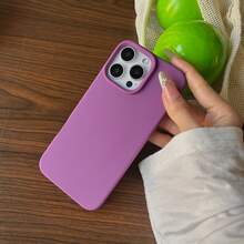 Perfect Purple-Brown TPU Liquid Silicone Phone Case - Anti-Yellowing And Soft Protection For IPhone - Purple - View 3