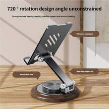 合金金属360°旋转手机/平板电脑支架，可调节折叠桌面支架，高度可调金属支架，适用于直播和视频观看，春季生日礼物 - 彩色 - 查看 6