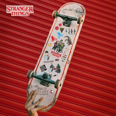  Conjunto de adesivos oficiais licenciados da Netflix do desenho animado Stranger Things (1 unidade). Ideal para decorar guitarras, copos, agendas, cadernos, laptops e malas.