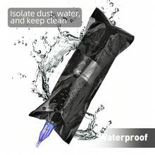 100个装，尺寸为6.4厘米宽 x 22厘米长，半透明PVC纹身机袋，带自粘封口，黑色 - 黑色 - 查看 3