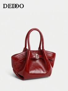 Dedoo European And American Fashion Design Buckle Suede Bucket Bag, Women's Autumn/Winter Shopping, Commuting, Party Gift Handbag - Burgundy - View 10