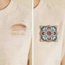 1 Stück, selbstklebende bestickter Patches im chinesischen Stil, zum Reparieren von Löchern in Kleidung verwendet. Patches mit chinesischem Muster werden verwendet, um Löcher zu bedecken. Nahtlose Abdeckung. Nahtlose dekorative Stoffpatches. DIY Patchwork Hanfu Taschen. Zum Reparieren von Flecken und Bügeln auf Kleidung, für handbestickte Patches auf Notizbüchern, Schultaschen, Winterkleidung. Süße dekorative Patches. Alltägliche Notwendigkeiten. Symbolisiert gute Wünsche. - Verschiedenfarbig - Übersicht 4