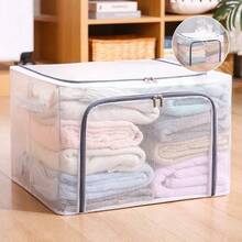 Hộp đựng quần áo, chăn ga gối đệm bằng nhựa PVC trong suốt, dung tích lớn, có thể gập lại, dùng trong gia đình. - Nhiều màu - Xem 4