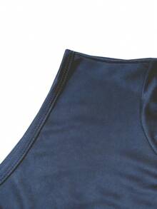 Men's Casual Sleeveless Hoodie, Quick-Dry Outdoor Sports Vest For Summer - Navy Blue - View 4