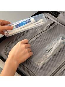 Portable Transparent Toothbrush Travel Storage Box, Plastic Toothbrush And Toothpaste Storage Box, Dust-Proof And Breathable Oral Care Tool Storage Box, Lightweight For Home, Travel, Camping And Business Trip - Clear - View 2