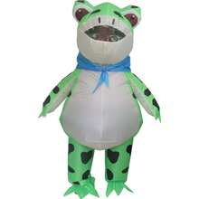 Adult Funny Polka Dot Frog Inflatable Costume, Halloween Trick-Or-Treat/Christmas Gift/Valentine's Surprise! Suitable For 1.5-2m Height, Includes Blower, Batteries Not Included - Spotted Frog - View 3