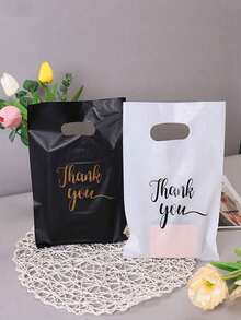 20个/50个/100个装塑料袋，购物袋，手提袋，超市购物包装袋，礼品袋，塑料袋，手提背心袋，适用于超市、商场购物、包装袋、方便袋、垃圾袋、储物袋、厨房用品、浴室用品、节日、活动储物用品 - 多色 - 查看 4