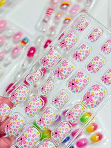 (192 chiếc, 8 gói) Móng giả acrylic cho trẻ em, dán phủ toàn bộ, lấp lánh, hình dễ thương mùa xuân hè: dứa, kỳ lân, chim cánh cụt, hồng hạc, cầu vồng, trái tim, bộ móng giả ngắn dán cho bé gái, dụng cụ làm móng (Bao gồm 1 dũa móng & 8 miếng dán thạch) - Nhiều màu - Xem 4