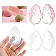 1/2pcs Makeup Sponge Storage Box, Transparent Makeup Blender Holder, Large Capacity Makeup Accessories For Holiday, Beach, Bathroom, Bedroom - Multicolor - View 4