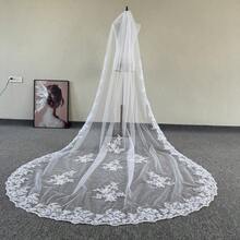 3 Meters Super Long Single Layer Lace Church Style Bridal Veil, New Hot Wedding Accessory, Solid Color - Multicolor - View 6