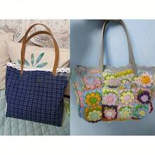 2条PU皮革肩带，穿线皮革手柄肩带，PU手提包肩带，手柄肩带长60厘米/23.62英寸 - 多色 - 查看 4