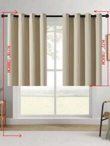 1 rèm cửa cản sáng cổ điển - Rèm cách âm và riêng tư, có khoen kim loại phía trên - Vải polyester dệt trơn độ chính xác cao, thích hợp cho phòng ngủ, cửa hiên - Rèm kiểu đồng quê không dây, phù hợp cho mọi mùa, áp dụng cho phòng ngủ và phòng khách. - Màu be - Xem 31