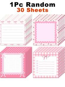 粉色蝴蝶结便签纸 可爱蝴蝶结便签本 趣味笔记本便签纸 冰箱贴 女孩文具 学校及办公用品 - 彩色 - 查看 12