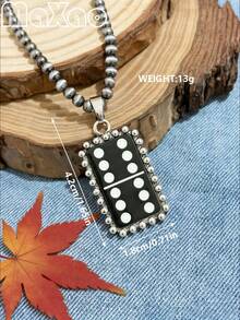 Women's Vintage Western Country Style Multi-Pattern Printed Necklace (4MM Pearls 16 Inch Length). Suitable For Daily Wear, Dates, Attending Theme Parties, You Will Get Lots Of Compliments From Friends When Wearing It - Multi-color Printed Necklace - View 18