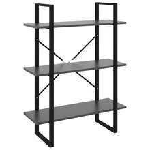 Book Cabinet Grey 80x30x105 Cm Engineered Wood - Grey - View 2