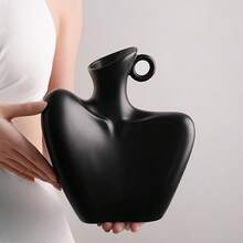 现代简约北欧风人体雕塑艺术花瓶创意塑料装饰花瓶，适用于家居客厅卧室桌面置物架壁炉架办公桌摆件，优雅艺术家居装饰 - 多色 - 查看 6