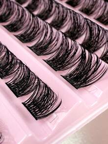 Hinarin 120片D卷度簇状假睫毛，柔软自然的貂毛假睫毛，DIY睫毛嫁接，单根假睫毛，适合初学者、时尚女孩、女性化妆 - D - 查看 7