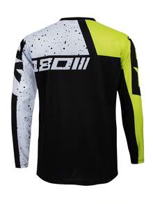 ETIXXL Men's Mountain Bike Sports Riding Jersey, Racing Shirt, MTB BMX ATV Downhill DH Off-Road Motorcycle Long Sleeve T-Shirt, Quick-Dry Breathable Black - Black - View 2