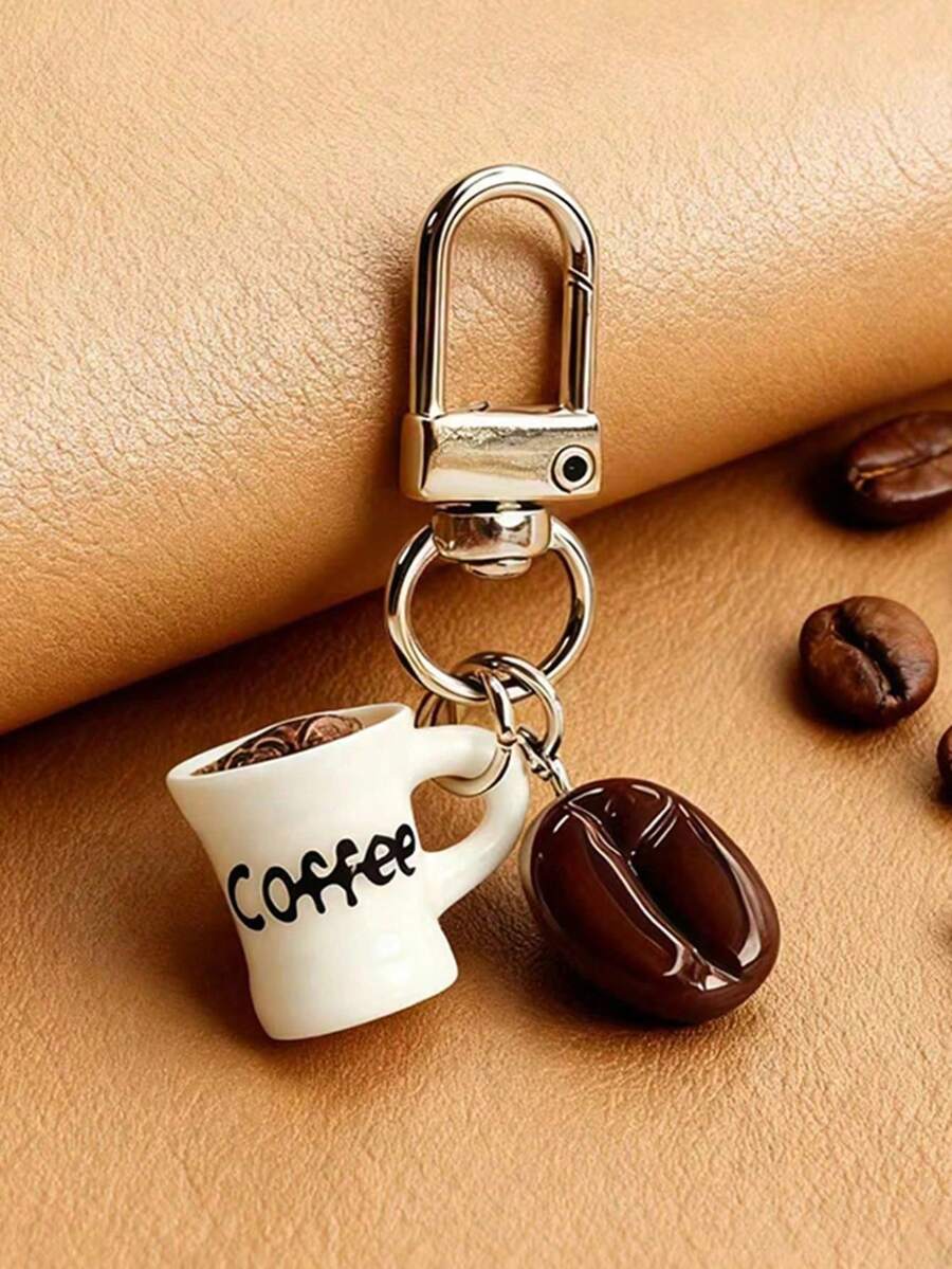 1個迷你逼真樹脂咖啡杯鑰匙圈,逼真咖啡豆杯設計,輕量樹脂材質,適合咖啡愛好者,可掛在背包、錢包、辦公室等處作為裝飾,也可作為趣味配件、節日禮物或咖啡愛好者的吊飾,手工製作,結合吊飾與功能性,咖啡愛好者的理想禮物 - 彩色 - 查看 1