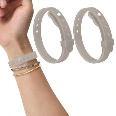 2 حزام معصم سيليكون إرجونومي للتدليك، قابل للتعديل بطول ناعم، محمول للسفر الجوي والرحلات البحرية والسيارة