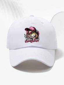 Unisex GIRLS FISH Print Soft Top Baseball Cap, Adjustable Size, Breathable & Fashionable, Suitable For Casual, Running, Sports, Outdoor Activities, Enthusiasts - G - View 12