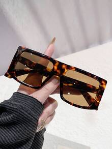 1 pieza Gafas de moda para hombre, nuevo marco cuadrado de alta calidad, versátil, estilo callejero, pasarela, uso diario, fiesta, salida, vacaciones - Multicolor - Ver 7